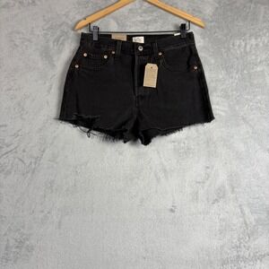 Levi's 501 Original High Rise Denim Shorts Black Wash 56327-0112 Women's 28